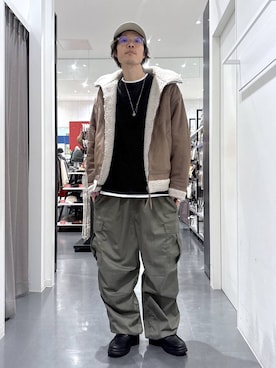 「アイテム（ローファー）」を使った、ETTYTY335さん（メンズ・172cm・30代）の冬コーディネート