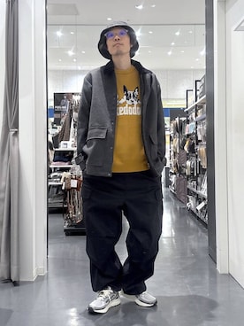 「アイテム（カーゴパンツ）」を使った、ETTYTY335さん（メンズ・172cm・30代）の冬コーディネート