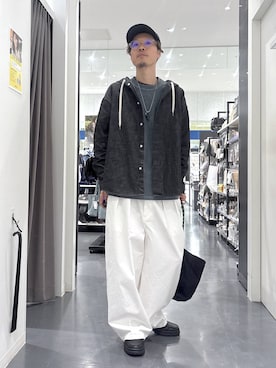 「LAKOLE（ラコレ）のアイテム（キャップ）」を使った、ETTYTY335さん（メンズ・172cm）の春コーディネート