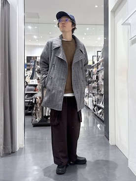 「アイテム（ピーコート）」を使った、ETTYTY335さん（メンズ・172cm）の秋コーディネート
