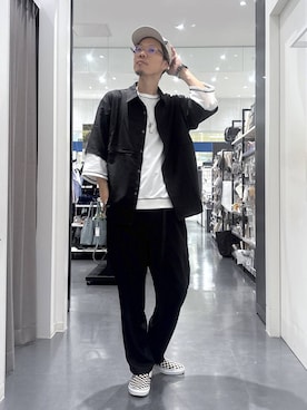 「LAKOLE（ラコレ）のアイテム（キャップ）」を使った、ETTYTY335さん（メンズ・172cm）の春コーディネート