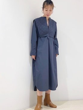 「KBF（ケイビーエフ）のアイテム（イヤリング）」を使った、しもむーさん（レディース・167cm）の秋コーディネート