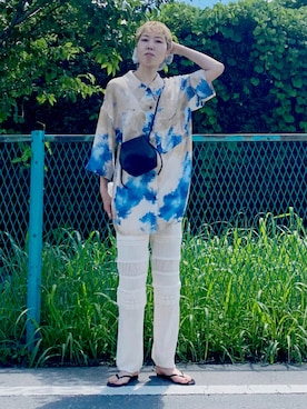 「CASA FLINE（カーサフライン）のアイテム」を使った、しもむーさん（レディース・167cm）の夏コーディネート