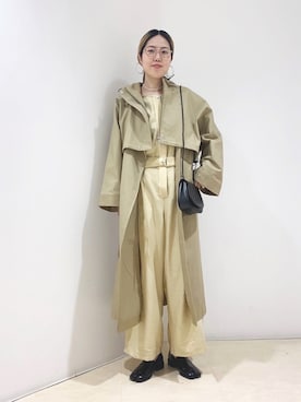 「ジャンプスーツ」｜「アイテム（その他アウター）」を使った、しもむーさん（レディース・167cm）の冬コーディネート