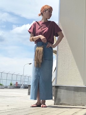 「KBF（ケイビーエフ）のアイテム（アクセサリー）」を使った、しもむーさん（レディース・167cm）の夏コーディネート