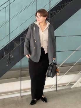 「アイテム（パーカー）」を使った、asuka.kさん（レディース・161cm）の秋コーディネート