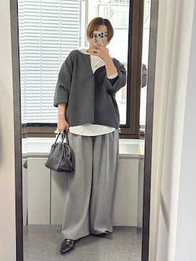 「アイテム（ニット/セーター）」を使った、asuka.kさん（レディース・161cm）の秋コーディネート