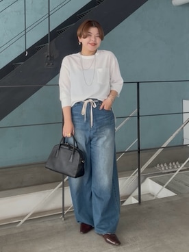 「アイテム（ボストンバッグ）」を使った、asuka.kさん（レディース・161cm）の秋コーディネート