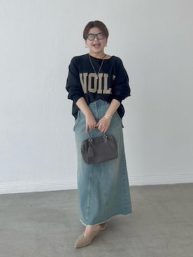 「アイテム（デニムスカート）」を使った、asuka.kさん（レディース・161cm）の夏コーディネート