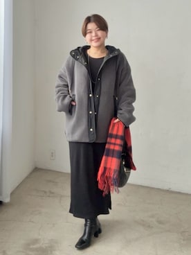「アイテム（ストール/ショール）」を使った、asuka.kさん（レディース・161cm）の秋コーディネート