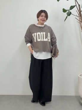 「アイテム（スラックス）」を使った、asuka.kさん（レディース・161cm）の秋コーディネート