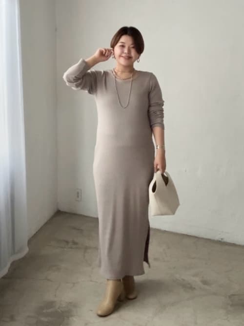 全骨格細見え】NEW2WAYロングリブワンピース（ワンピース）｜RIVE