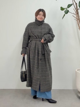 「アイテム（ステンカラーコート）」を使った、asuka.kさん（レディース・161cm）の秋コーディネート