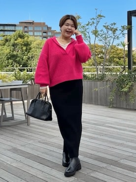 「ピンクニット」｜asuka.kさん（レディース・161cm）の秋コーディネート