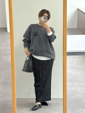 「RIVE DROITE（リヴドロワ）の【バックロゴが目を惹く】アスレチックロゴニット（ニット/セーター）」を使った、asuka.kさん（レディース・161cm）の秋コーディネート