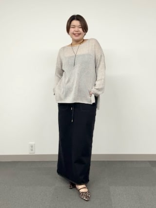 「RIVE DROITE(リヴドロワ)のメランジルーズニット(ニット/セーター)」を使った、asuka.kさん(レディース・161cm)の春コーディネート