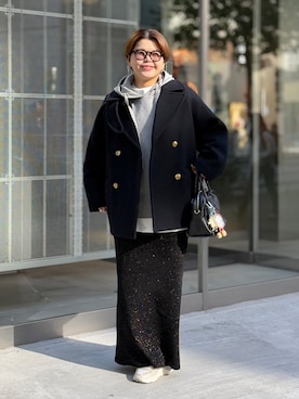 「アイテム（ピーコート）」を使った、asuka.kさん（レディース・161cm）の秋コーディネート