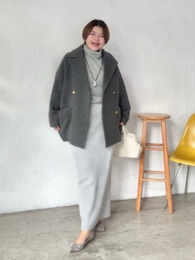 「アイテム（ピーコート）」を使った、asuka.kさん（レディース・161cm）の冬コーディネート