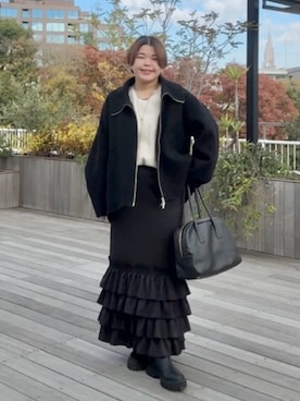 「アイテム（その他アウター）」を使った、asuka.kさん（レディース・161cm）の秋コーディネート