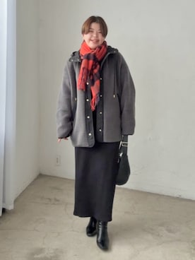 「アイテム（ストール/ショール）」を使った、asuka.kさん（レディース・161cm）の秋コーディネート