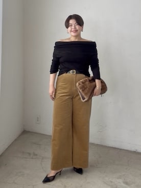 「アイテム（パンツ、イエロー系）」を使った、asuka.kさん（レディース・161cm）の夏コーディネート