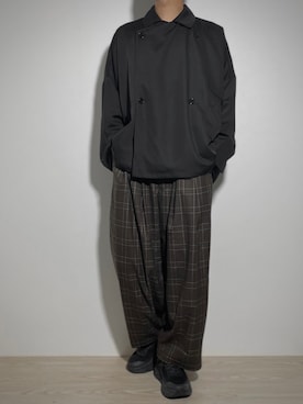 「ダブルジャケット」｜「アイテム（その他アウター）」を使った、Ryohさん（メンズ・175cm）の秋コーディネート