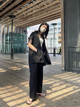 「アイテム（テーラードジャケット）」を使った、gussan_lemageさん（レディース・168cm）の夏コーディネート