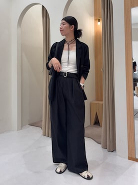 「アイテム（テーラードジャケット）」を使った、gussan_lemageさん（レディース・168cm）の夏コーディネート