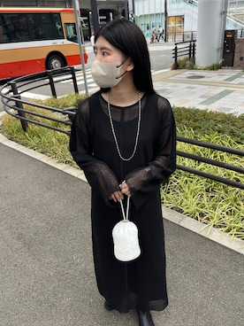 gussan_lemageさんの「2SETフレアスリーブメッシュワンピース」を使ったコーディネート