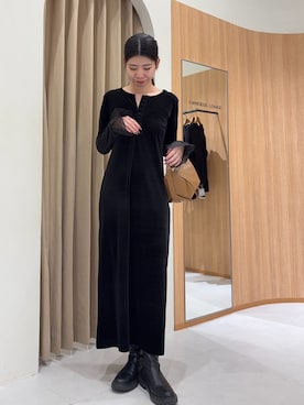 「アイテム（ワンピース）」を使った、gussan_lemageさん（レディース・168cm・30代）の冬コーディネート