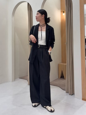 「アイテム（テーラードジャケット）」を使った、gussan_lemageさん（レディース・168cm）の夏コーディネート