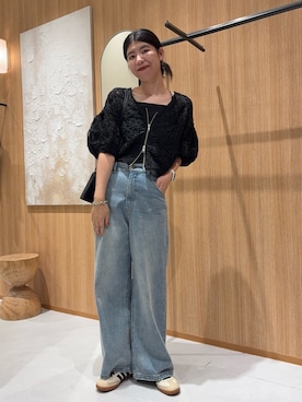 「アイテム（デニムパンツ）」を使った、gussan_lemageさん（レディース・168cm・20代）の夏コーディネート