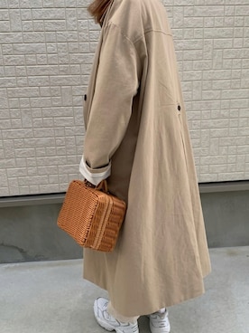「韓国コーデ」｜「アイテム（トレンチコート）」を使った、maoさん（レディース・153cm）の春コーディネート