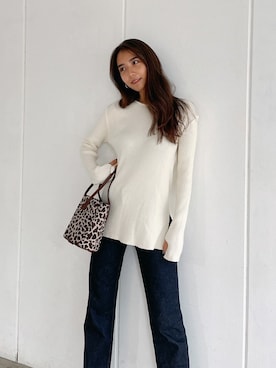 「アイテム（デニムパンツ、その他）」を使った、🍊さん（レディース・165cm）の冬コーディネート