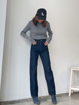 「アイテム（デニムパンツ、その他）」を使った、🍊さん（レディース・160cm）の冬コーディネート