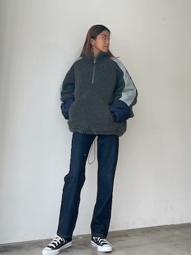 「アイテム（デニムパンツ、その他）」を使った、🍊さん（レディース・160cm）の秋コーディネート