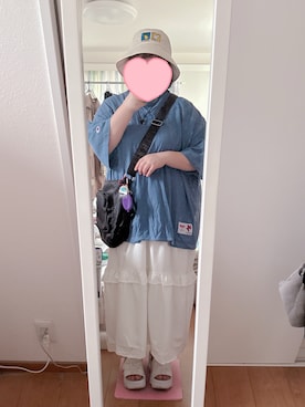 「しまむら（シマムラ）のアイテム（ショルダーバッグ）」を使った、nanakoさん（レディース・156cm）の夏コーディネート