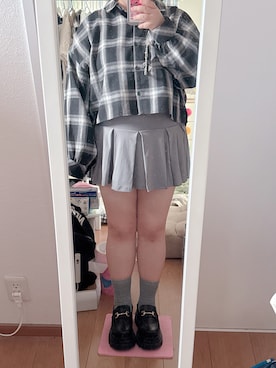 「しまむら（シマムラ）のアイテム（シャツ/ブラウス）」を使った、nanakoさん（レディース・156cm）の秋コーディネート