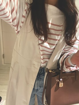 「MARC JACOBS（マークジェイコブス）のアイテム（トートバッグ）」を使った、あんずさん（レディース・157cm）の春コーディネート