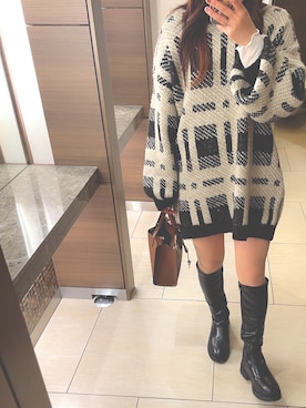 「MARC JACOBS（マークジェイコブス）のアイテム（トートバッグ）」を使った、あんずさん（レディース・157cm）の秋コーディネート