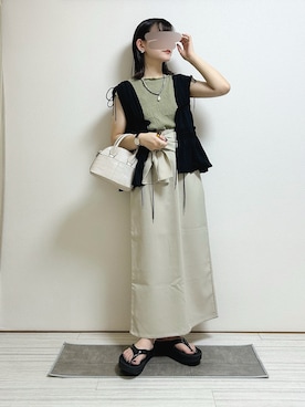 「OOFOS（ウーフォス）のアイテム」を使った、もも⋆*さん（骨格ナチュラル・レディース・155cm）の夏コーディネート