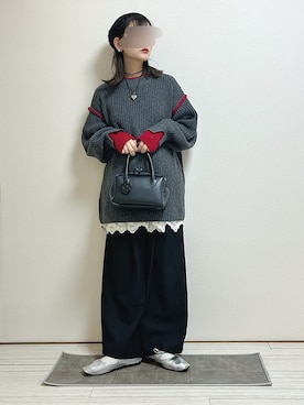 「アイテム（バレエシューズ）」を使った、mocaさん（レディース・155cm）の秋コーディネート