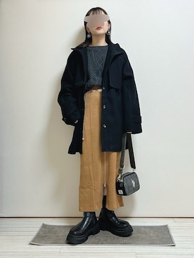 「アイテム（トレンチコート）」を使った、mocaさん（レディース・155cm）の秋コーディネート
