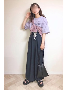 「chocomee（チョコミー）のアイテム（バッグ）」を使った、もも⋆*さん（レディース・155cm）の夏コーディネート