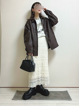 「tiptop（ティップトップ）のアイテム（ジャケット/アウター）」を使った、もも⋆*さん（骨格ナチュラル・レディース・155cm）の冬コーディネート