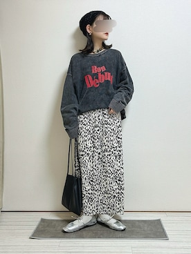 「アイテム（バレエシューズ）」を使った、もも⋆*さん（レディース・155cm）の秋コーディネート