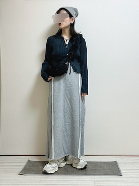 「アイテム（ニットキャップ/ビーニー）」を使った、mocaさん（レディース・155cm）の秋コーディネート