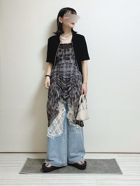 「アイテム（ワンピース/ドレス、ブラウン系）」を使った、もも⋆*さん（レディース・155cm）の夏コーディネート