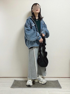 「reca（レカ）のアイテム（ジャケット/アウター）」を使った、もも⋆*さん（レディース・155cm）の冬コーディネート