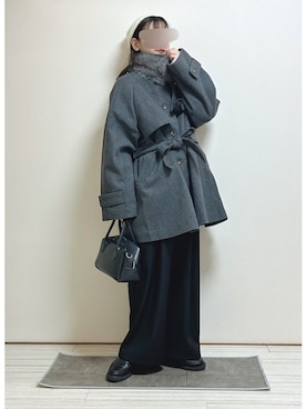 「アイテム（トレンチコート）」を使った、mocaさん（レディース・155cm）の冬コーディネート